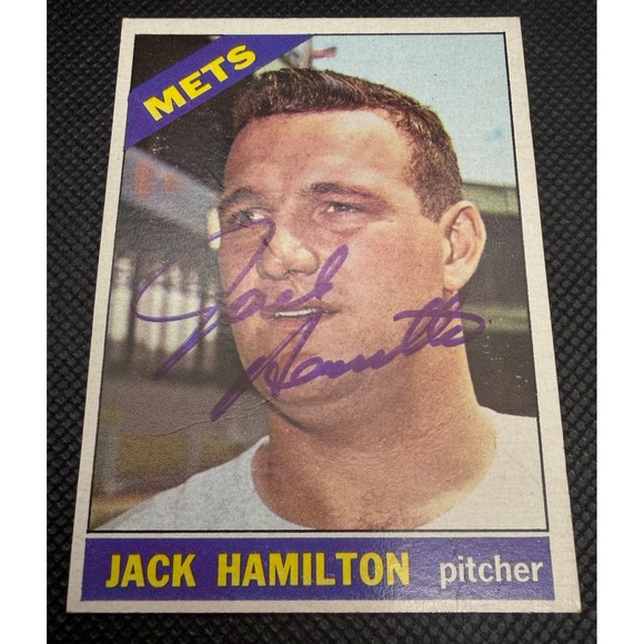 Topps Other - 1966 Topps Jack Hamilton 262 Hand Signed Autograph Card NY Mets Pitcher Vintage